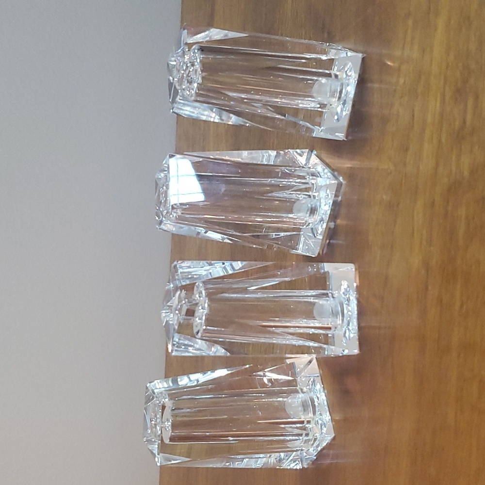 Set of 4 Oleg Cassini crystal salt and pepper shakers